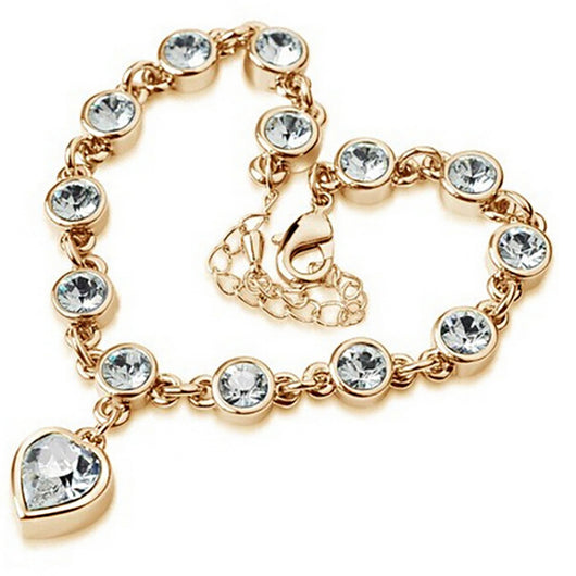 Pulsera de Diamantes Brillantes con Corazón de Durazno Cristalino - Image 23