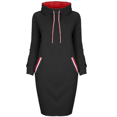 Vestido Largo de Invierno Cuello Alto - Elegancia Casual para Todas las Tallas - Image 3