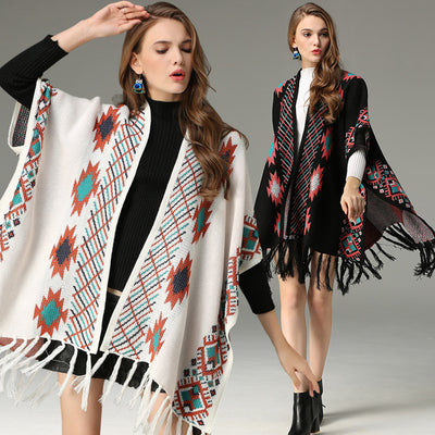 Rebozo Bohemio Jacquard con Flecos