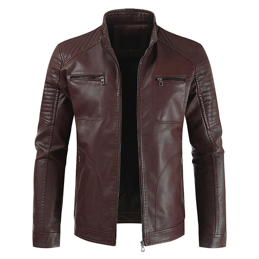 Chaqueta de Cuero Casual Joven con Cierre y Bolsillos - Image 12