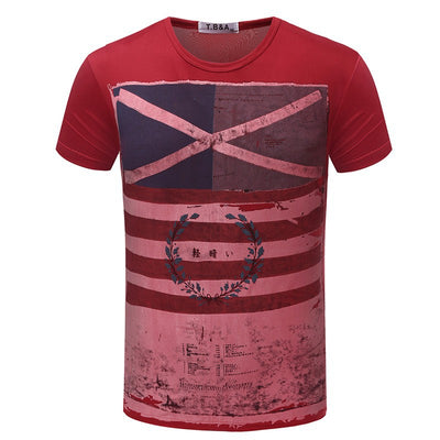 Playera Reparada Manga Corta Comercio Transfronterizo con Carácter Arroz Bandera - Image 9