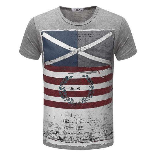 Playera Reparada Manga Corta Comercio Transfronterizo con Carácter Arroz Bandera - Image 8
