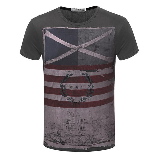 Playera Reparada Manga Corta Comercio Transfronterizo con Carácter Arroz Bandera - Image 7
