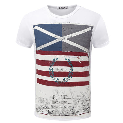 Playera Reparada Manga Corta Comercio Transfronterizo con Carácter Arroz Bandera - Image 10