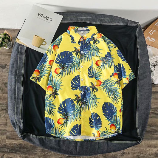 Camisa Suelta Estampada de Manga Corta para Hombre - Image 56