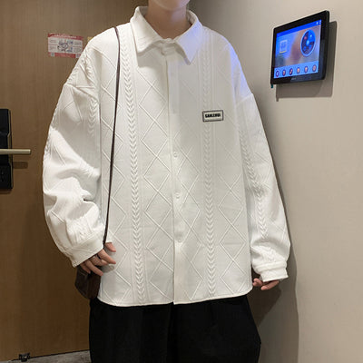 Camisa Manga Larga Hombre Tendencia Coreana Suelta
