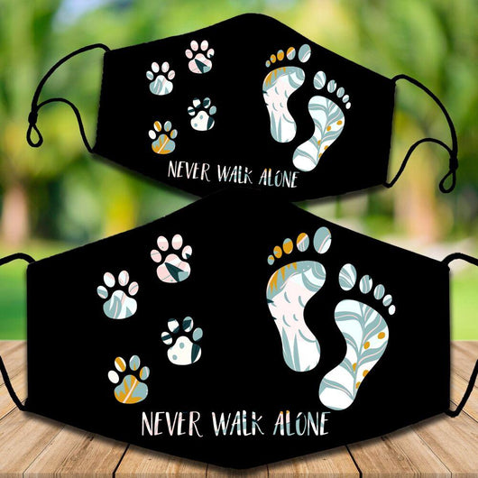 Two cotton face masks with a French Bulldog puppy peeking out, paw prints, and "French Bulldog Kisses Fix Everything" text. - Image 44