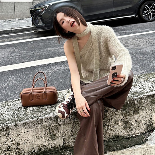 Blusa Corta de Imitación Mohair para Otoño e Invierno - Image 6