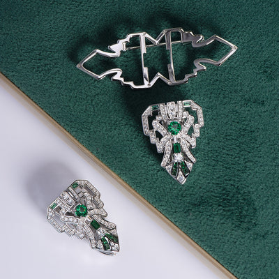 Broche de Espinela Verde Retro de Alta Joyería - Image 5