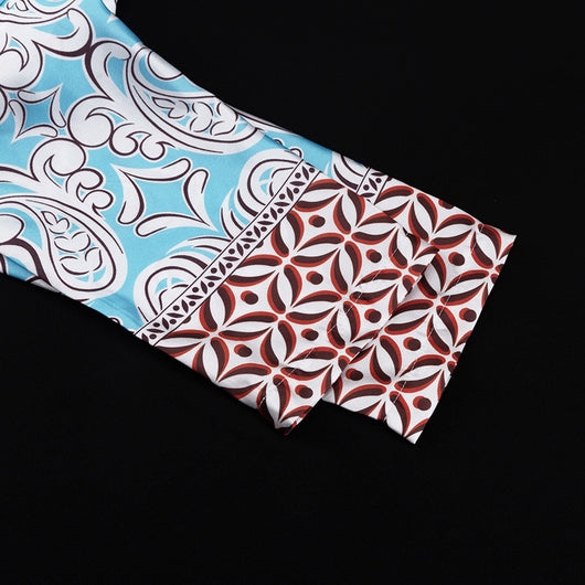 Conjunto Casual de Camisa Satinada con Cuello Inglés y Pantalón Suelto Estampado - Image 18