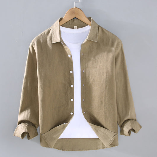 Camisa de Lino Puro para Hombre - Estilo Versátil Moderno - Image 8