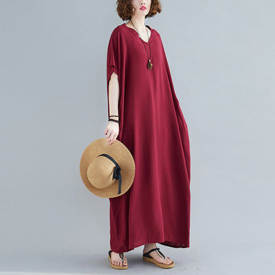 Vestido Bohemio Talla Grande para Mujer - Algodón Puro Cuello V - Image 6
