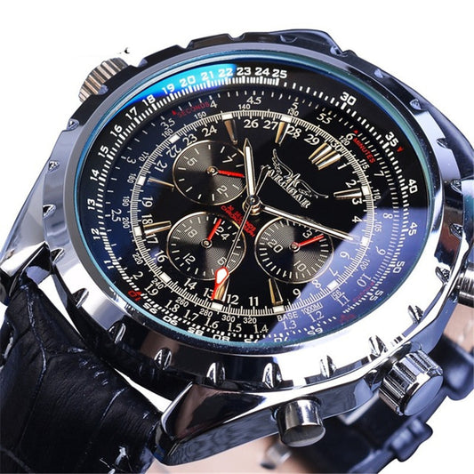 Reloj Automático Multifuncional para Hombre con Cristal Azul - Estilo Casual Mecánico