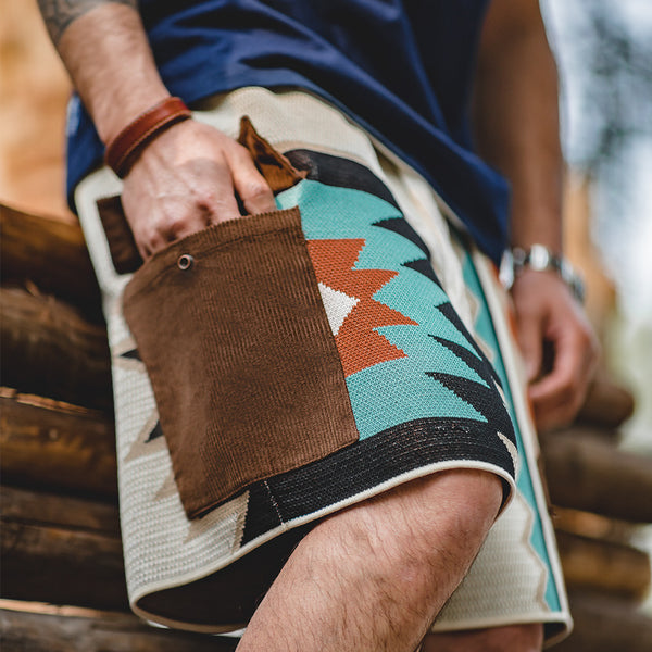 Shorts Tejidos Estilo Navajo Retro Americano