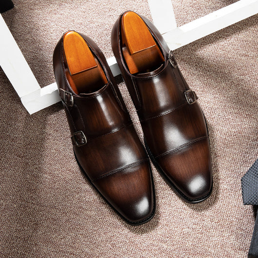 Zapatos de Cuero Premium para Hombre con Doble Hebilla - Estilo Ejecutivo