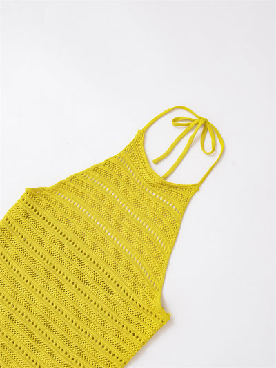 Suéter Tejido Hueco con Escote Halter para Mujer - Image 16