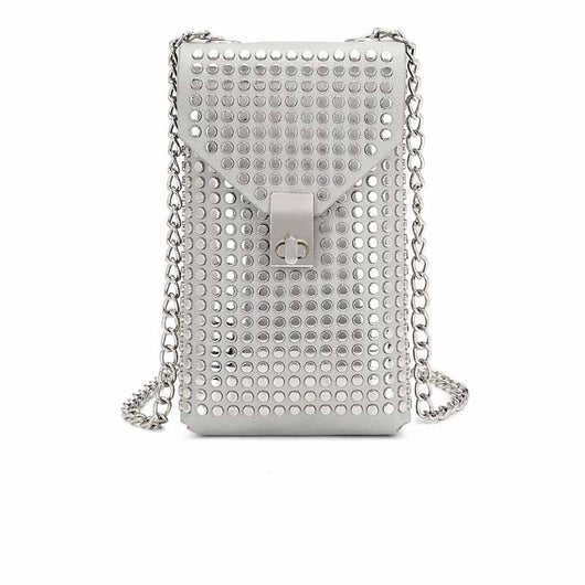 Bolso Bandolera de Cuero Suave con Cadena y Remaches - Image 6