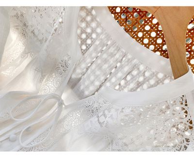 Blusa Blanca de Manga Larga Estilo Francés para Mujer - Image 13