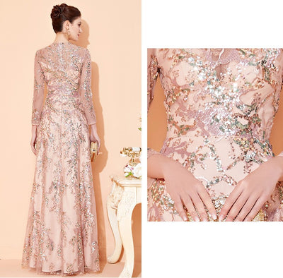 Vestido Largo Elegante con Mangas Largas para Eventos - Image 13
