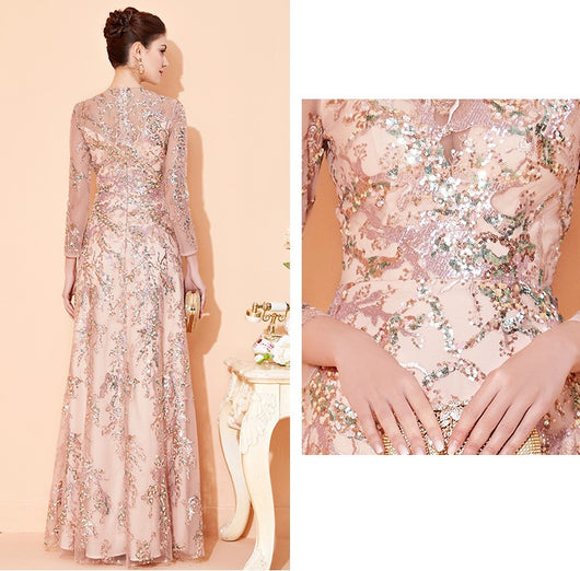Vestido Largo Elegante con Mangas Largas para Eventos - Image 13