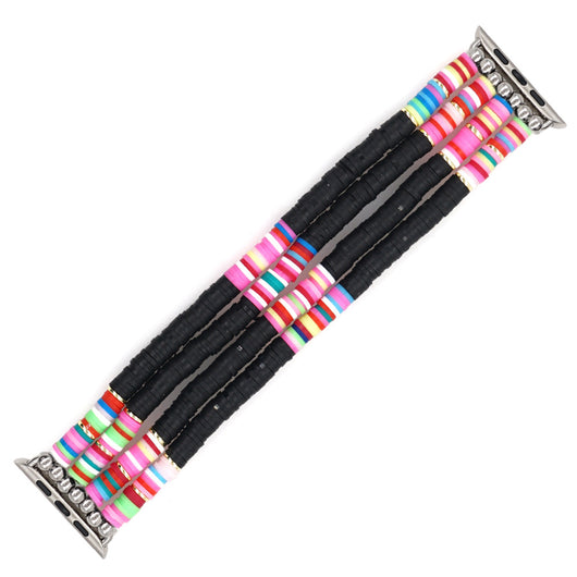 Correa de Reloj Artesanal en Cerámica Suave - Diseño Multicolor Negro - Image 13