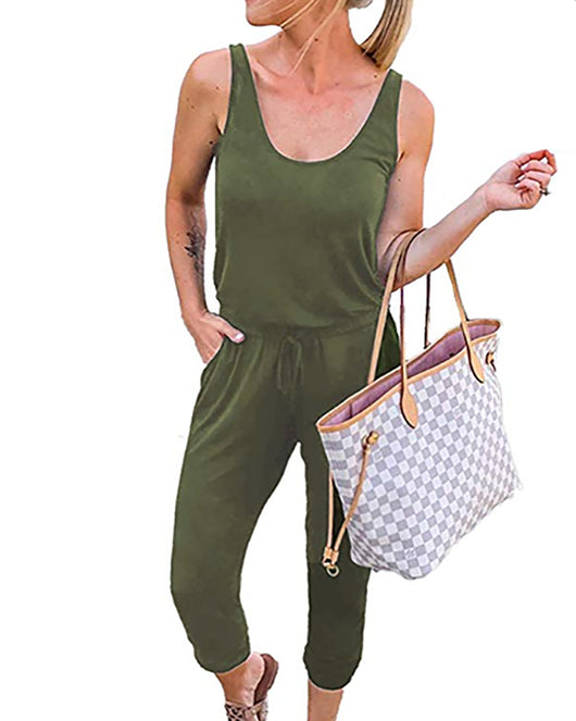 Jumpsuit Entallado Cuello Redondo con Corbata Integrada - Image 41