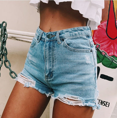 Shorts de Mezclilla Rotos Estilo Retro Clásico para Mujer - Image 13