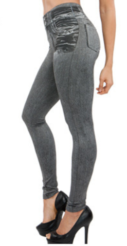 Leggings de Mezclilla con Corsé Falso y Bolsillos - Image 4