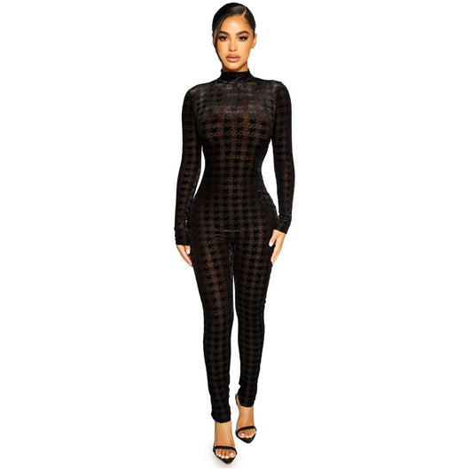 Jumpsuit Ajustado de Manga Larga en Colores Lisos para Mujer - Image 8
