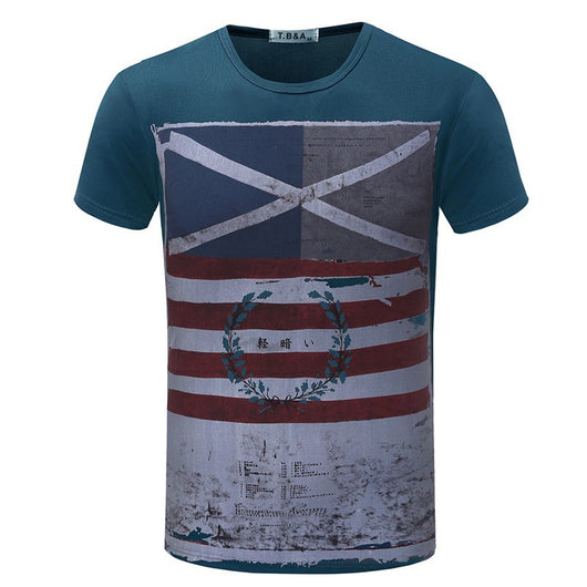 Playera Reparada Manga Corta Comercio Transfronterizo con Carácter Arroz Bandera - Image 6