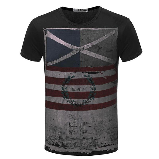Playera Reparada Manga Corta Comercio Transfronterizo con Carácter Arroz Bandera - Image 5