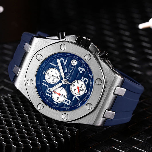 Reloj de Cuarzo Resistente al Agua con Banda de Silicona para Hombre - Image 2