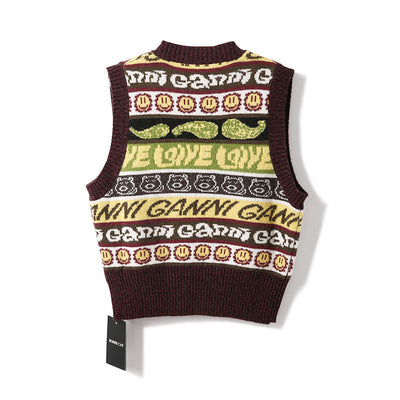 Chaleco de Lana Jacquard Infantil para Mujer - Diseño Simple y Elegante - Image 8