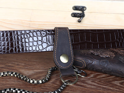 Cartera de Cuero Vintage Crazy Horse para Hombre con Grabado - Image 6