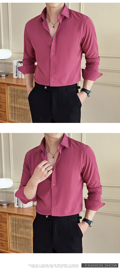 Camisa de Negocios Manga Larga Multicolor para Hombre - Image 19
