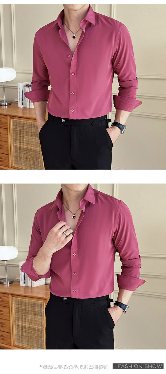 Camisa de Negocios Manga Larga Multicolor para Hombre - Image 19