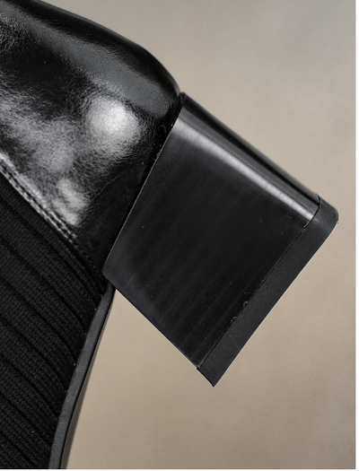 Botas Cortas Mujer Tacón Grueso Punta Cuadrada Diseño Moderno - Image 18
