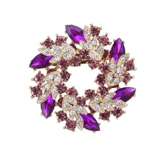 Broche Floral de Cristal con Incrustaciones de Diamantes - Image 24