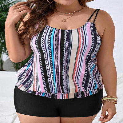 Traje de Baño Talla Grande con Short Reductor y Cobertura Abdominal - Image 9