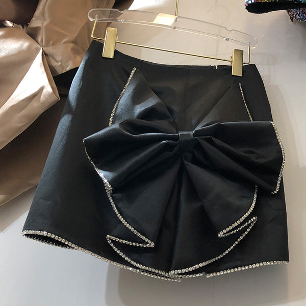 Falda de Cadera con Moño Elegante para Mujer