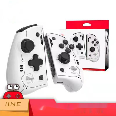 White wireless Bluetooth game controllers with space-themed graphics, featuring joysticks, D-pads, and action buttons. - Image 8