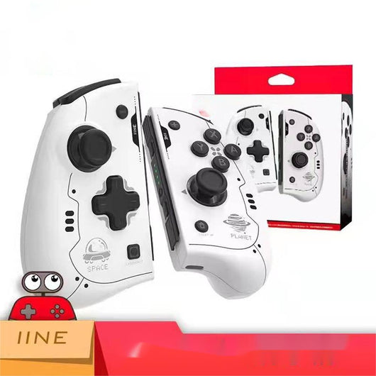 White wireless Bluetooth game controllers with space-themed graphics, featuring joysticks, D-pads, and action buttons. - Image 8
