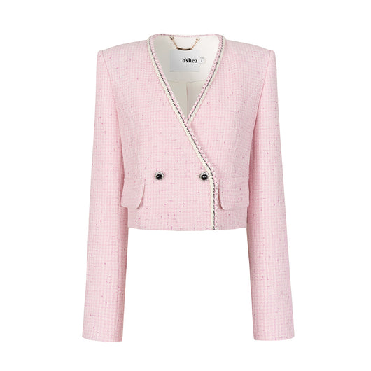 Conjunto de Moda Mujer: Short y Blazer Corto en Tul Púrpura - Image 7
