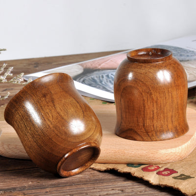 Taza de Madera Natural Artesanal - Vaso Rustico de Pícea para Bebidas