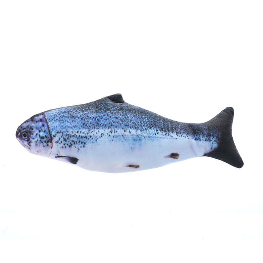 Three plush simulation fish cat toys with realistic blue and black scale patterns and black fins. - Image 5