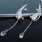 Plateado Angel Wing Crystal EarringsSilver Angel Wing Crystal Earrings Pair of ear clips