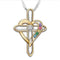 Cross Love Colorful Imitatio Gemstone Pendant Alloy Clavicle Chain Cross love 1PC