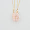 Geometric Hexagonal Column Quartz Necklace Pendant Natural Stone Bullet Crystal Rosado Dorado chain Q1PC