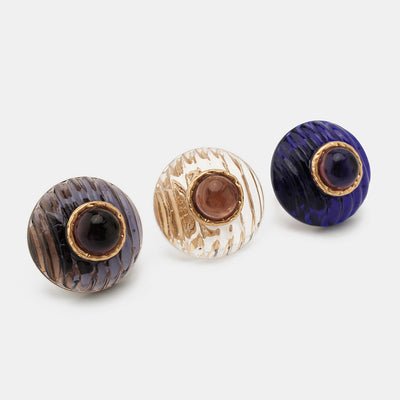 Anillo de Acrílico con Contraste de Colores para Mujer - Image 4
