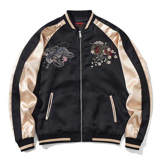 Chaqueta Suelta Estilo Chino con Bordados en Poliéster para Hombre